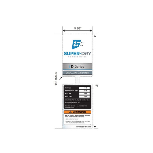 Autocollant pour sécheur d'air D3 Super-Dry